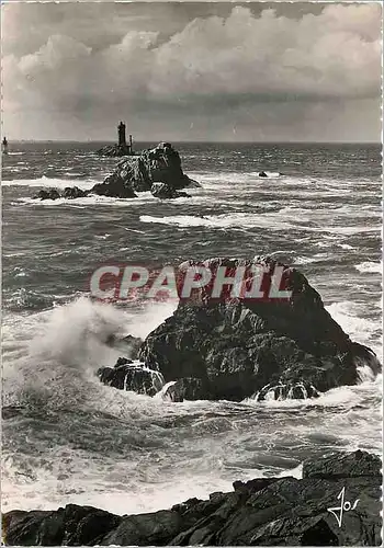 Moderne Karte Pointe du Raz Finistere Le Phare de la Vieille et l'lle de Sein