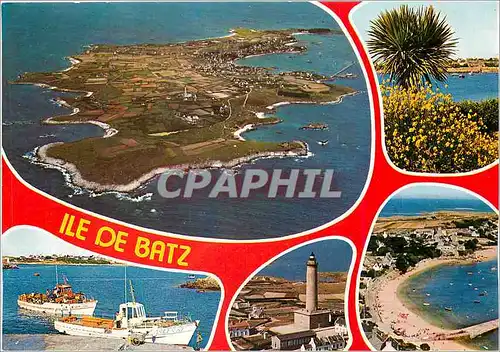 Cartes postales moderne Ile de Batz Gue generale le phare le port et la plage