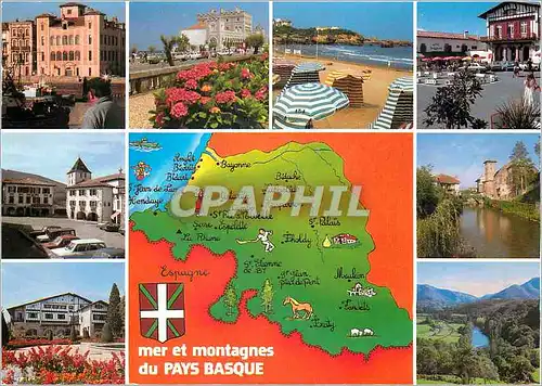 Cartes postales moderne Mer et montagnes du Pays Basque De gauche a droite Cambo les Bains Sare St Jean de Luz Hendaye B