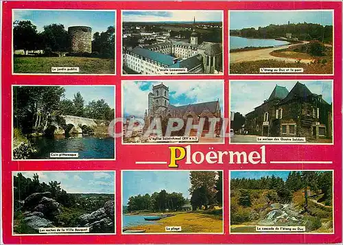 Moderne Karte Ploermel Morbihan