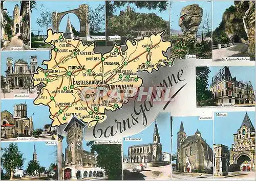 Moderne Karte Tarn et Garonne