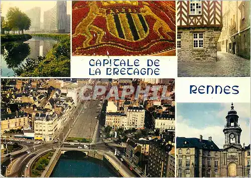 Moderne Karte Capitale de La Bretagne Rennes