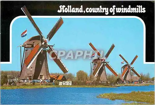 Moderne Karte Holland Country of Windmills