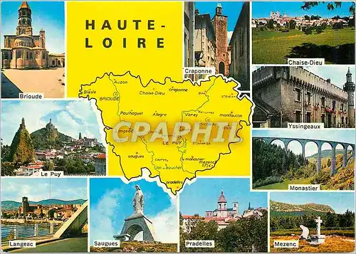 Moderne Karte Departement de la Haute Loire Prefecture Le Puy Sous Prefecture Brioude et Yssingeaux