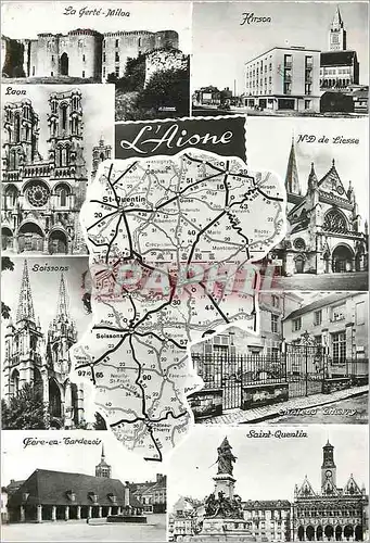 Cartes postales moderne L'Aisne La Gerte Milan Hirson Laon ND de Liesse Soissons