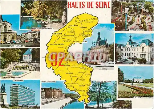 Cartes postales moderne Hauts de Seine Ce departement issu de nouveau decoupage de la Region Boulogne Levallois Perret C