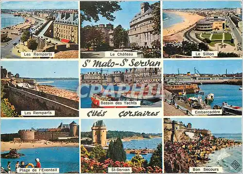 Cartes postales moderne St Malo St Servan Cites Corsaires Les Remparts Le Chateau Le Silion