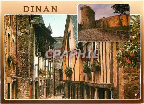 Cartes postales moderne Dinan La rue de Jerzual et le chateau