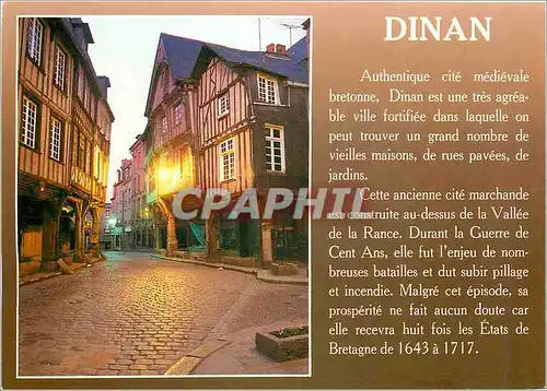 Cartes postales moderne Dinan Les vieilles maisons a porches de la rue de l'Apport