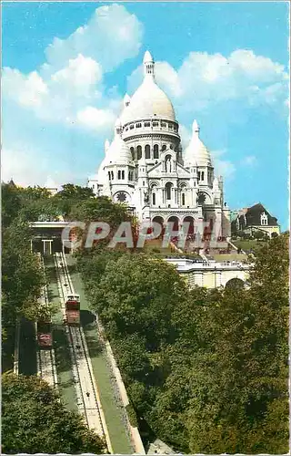 Cartes postales moderne Paris Basilique du Sacre Coeur de Montmartre Le Funiculaire