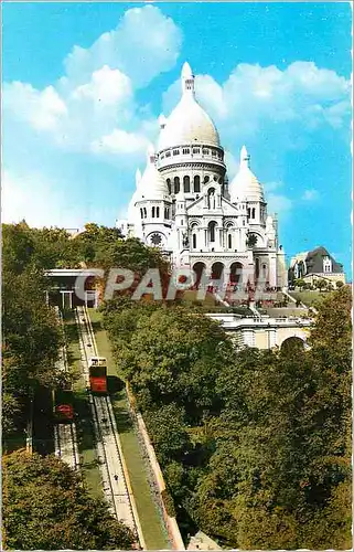 Cartes postales moderne Paris Basilique du Sacre Coeur de Montmartre Le Funiculaire