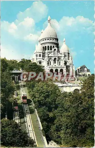 Cartes postales moderne Paris Basilique du Sacre Coeur de Montmartre Le Funiculaire