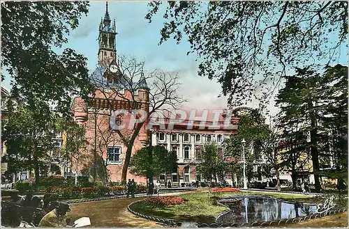 Moderne Karte Toulouse La Ville Rose Square de Gauille et Donjon du Capitole