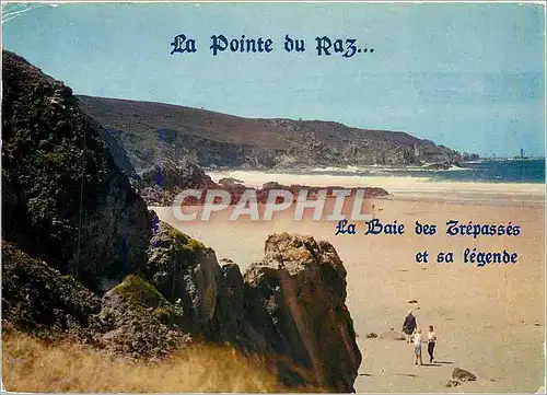 Moderne Karte La Pointe du Raz Sud Finistere Sur cette plage avait lleu le grand rassemblement