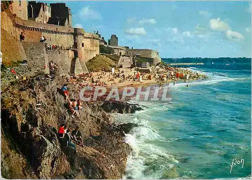 Cartes postales moderne Saint Malo Ille et Vilaine Les Remparts et la Plage de Bon Secours