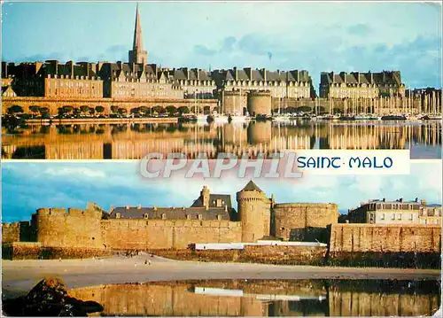 Cartes postales moderne Saint Malo Les remparts facade les bassins et facade maritime