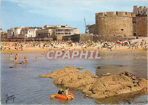 Moderne Karte Saint Malo I et V Le Plage de l'Eventail La Grande Plage Le Casino