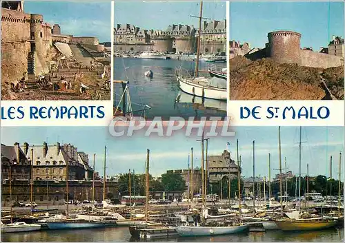 Cartes postales moderne Saint Malo I et V Les remparts la grande porte centrale et le chateau