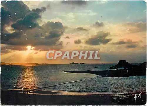 Cartes postales moderne Saint Malo Ille et Vilaine Coucher de soleil sur le Petit Bey