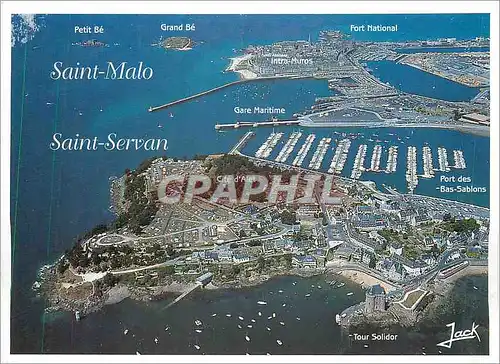 Moderne Karte Saint Malo Cite Corsaire Ille et Vilaine La cite d'Alet le porte en eau profonde et Saint Malo