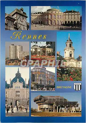 Cartes postales moderne Ancienne capitale du duche de Bretagne Rennes Vieilles maisons le theatre