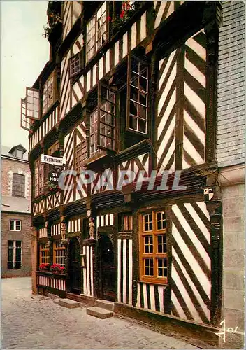 Moderne Karte Rennes I et V Maison de Du Gueselin qui sert de cadre au restaurant Ti Koz