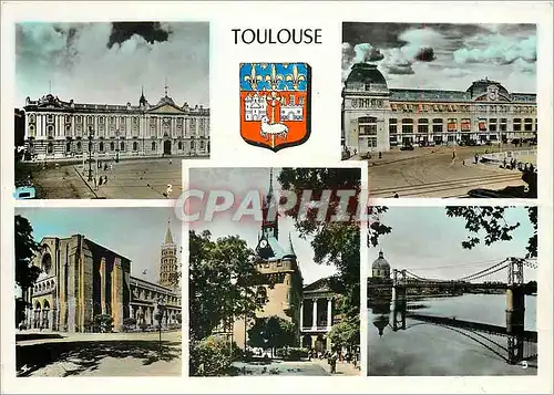 Cartes postales moderne Toulouse Le Donjon du Capitole Gare Matabiau La Basilique Saint Sernin Le Pont Saint Pierre et l