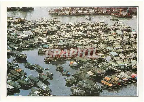 Moderne Karte Hongkong L'abri anti typhoons de Yaumati