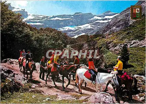 Moderne Karte Hautes Pyrenees Gavarnie Sur la route du Cirque