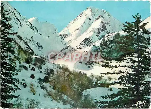Moderne Karte Les Pyrenees Le Pic du Midi de Bigorre en hiver vu de la toure du Tourmalet