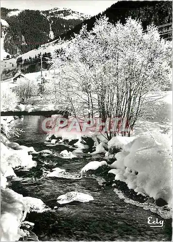 Cartes postales moderne Image de chez nous en hiver Ruisseau sous la neige