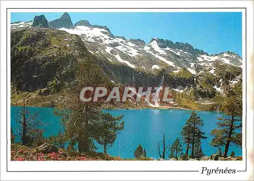 Moderne Karte Hautes Pyrenees Vallee d'Aure Le Lac d'Aubert et la Neouvielle