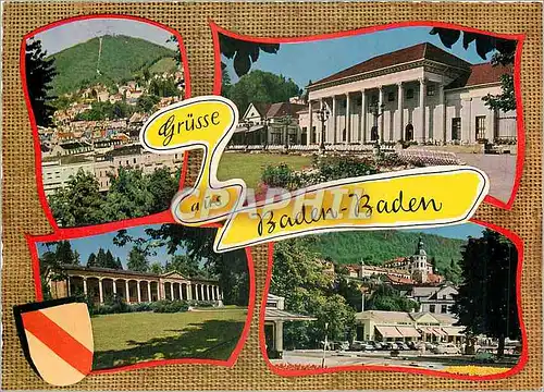 Moderne Karte Grusse aus Baden Baden