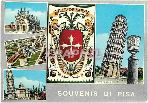 Moderne Karte Souvenir de Pisa