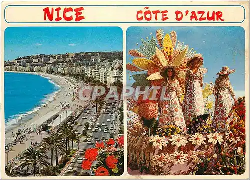 Cartes postales moderne Nice Cote d'Azur French Riviera La Promenade des Anglaise Battaille de fleurs