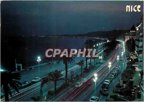 Cartes postales moderne Nice Promenade des Anglais baie des Anges la nuit