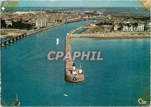 Moderne Karte Les Sables d'Olonne Vendee Vue aerienne L'Entree du Port