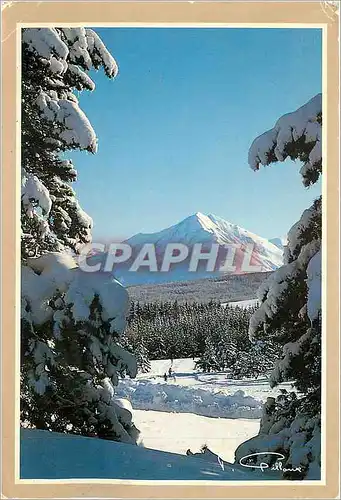 Moderne Karte L'hiver en montagne Cadre de neige