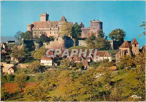 Cartes postales moderne Le chateau de Castelnau Bretenoux Lot et la collegiale