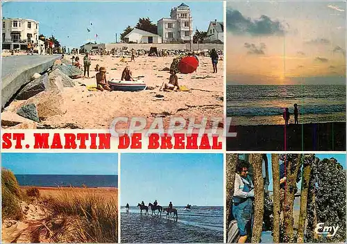 Cartes postales moderne Saint Martin de Brehal Manche La plage L'equitation Les moutieres