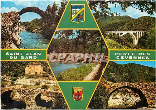 Moderne Karte Saint Jean du Gard La Perle des Cevennes Le Pont des Chevres a l'Estrechure