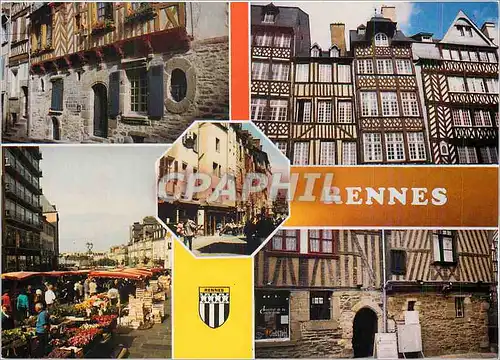 Moderne Karte Rennes Ille et Vilaine Vues diverses
