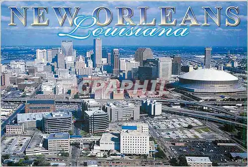 Moderne Karte New Orleans Louisiana The Crescent City Skyline is dominated by the Superdome in Americas most i