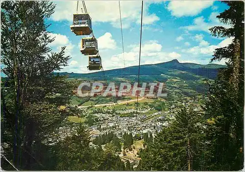 Cartes postales moderne La Bourboule Telecabine de Charlonnes Vue generale et la Bonne d'Ordanche