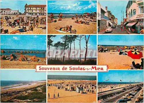 Cartes postales moderne Soulac sur Mer Gironde de gauche a droite La Baignade au fond le nouveau Boulevard La Plage La R