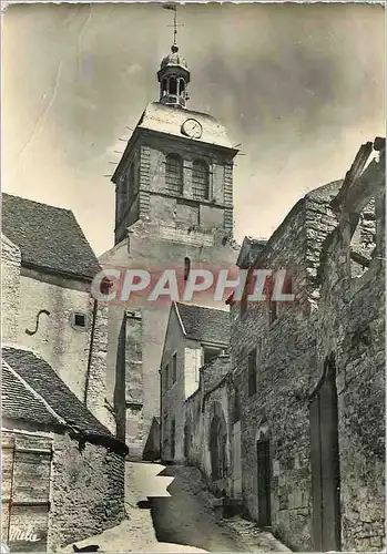 Moderne Karte Vezelay Yonne Vieille Ruelle et Horloge