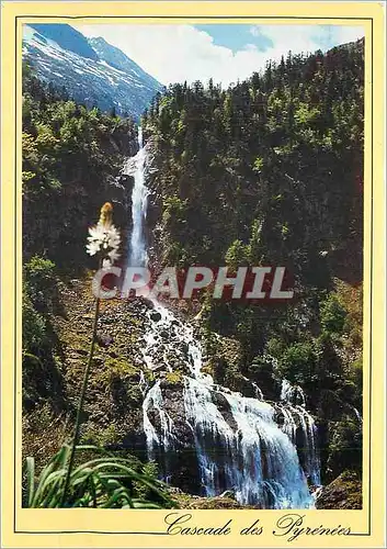 Moderne Karte En Parcourant les Pyrenees Cascade d'Arse