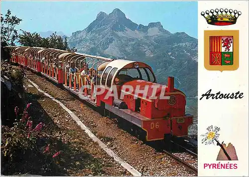 Moderne Karte Pyrenees Atlantiques Artouste et Petit train en route vers le Lac d'Artouste