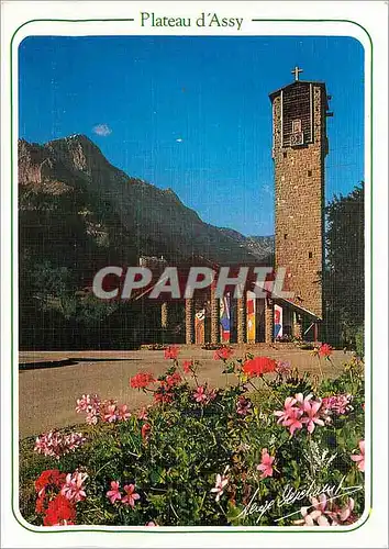 Cartes postales moderne Plateau d'Assy Haute Savoie L'eglise t l'Aiguille de Plate