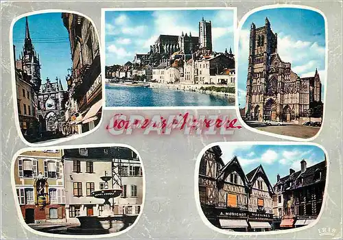 Moderne Karte Souvenir d'Auxerre Yonne La Tour Gaillard L'Abside de la Cathedrale